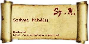 Szávai Mihály névjegykártya