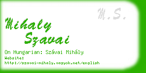 mihaly szavai business card